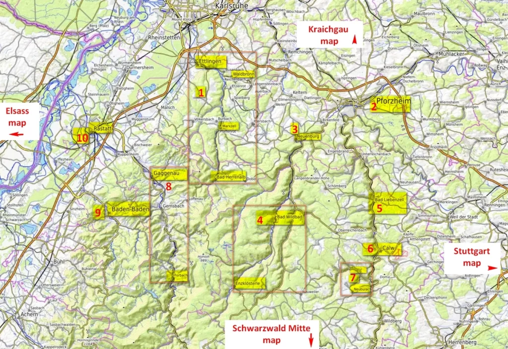 Северный Шварцвальд  карта Что посетить