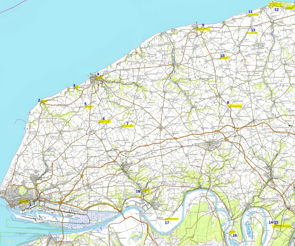 Верхняя Нормандия Алебастровый берег карта
