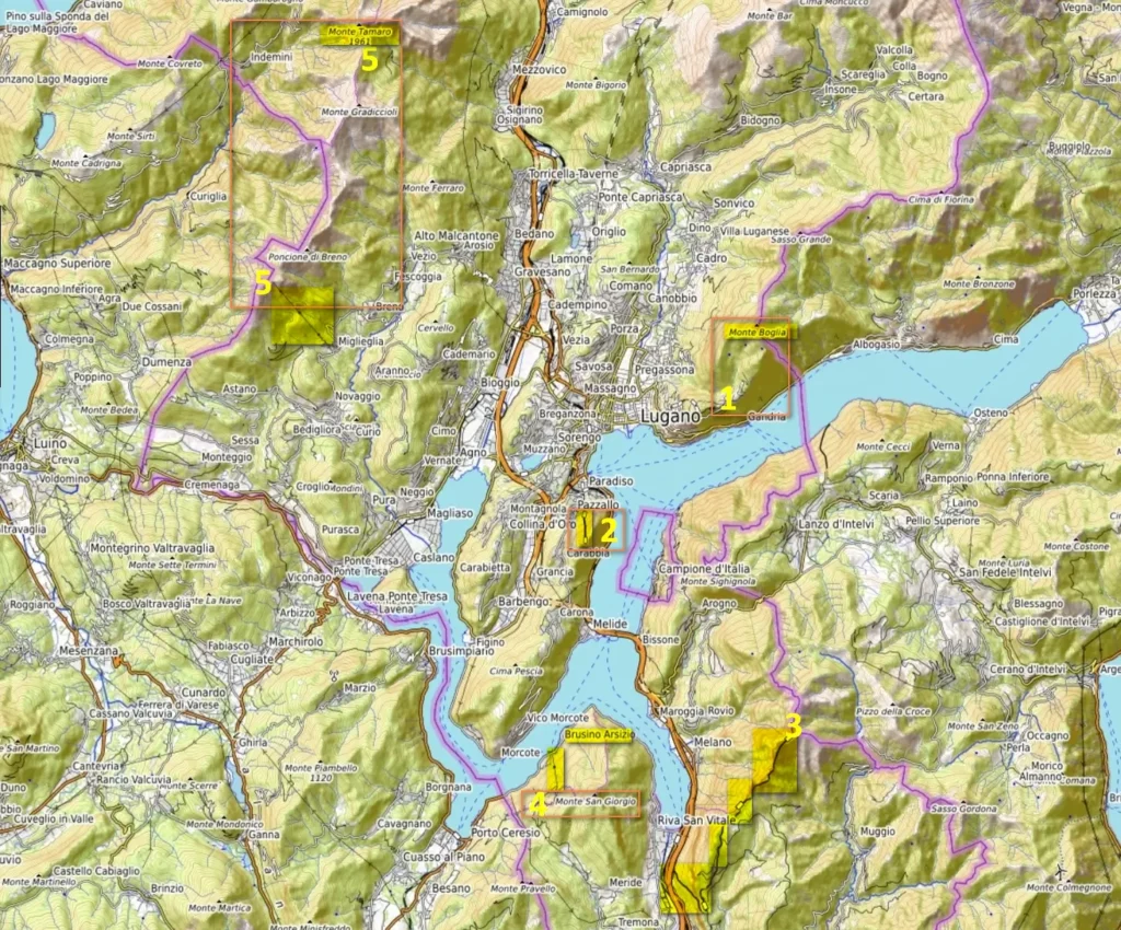 Смотровые точки озера Лугано карта Озеро Лугано